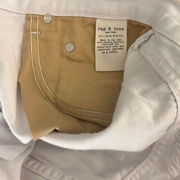 Rag & Bone Women's White Fringe Hem Floral Embroidery Justine Short Size 28 NWT - Picture 9 of 10